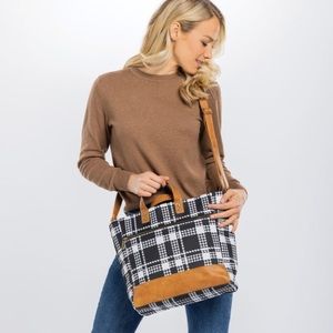 NEW Houndstooth Thirty-One Large Tote